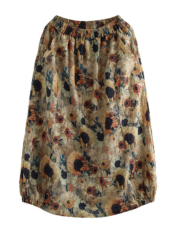 Original Elasticity Waist Floral Skirt