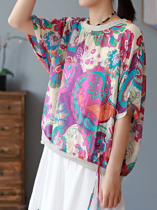 Round Neck Printed Half Sleeves T-Shirt