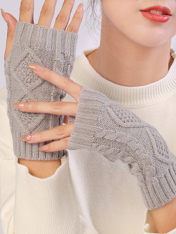 Retro Plaid Half Fingerless Gloves