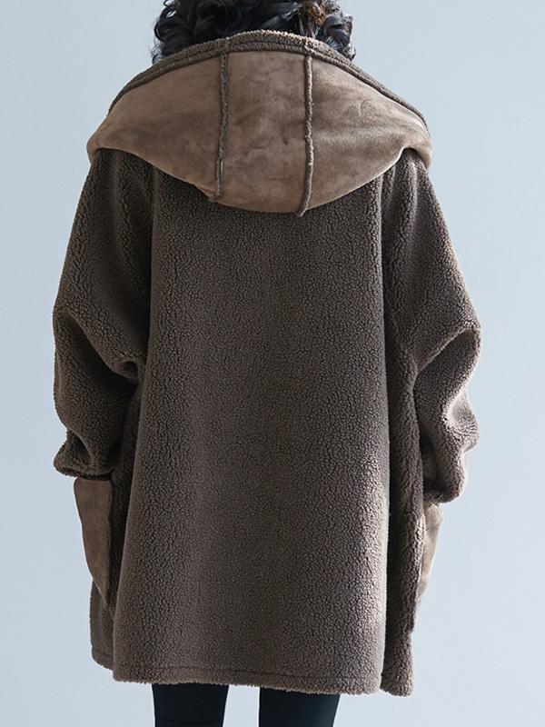 Loose Wool Hooded Coat