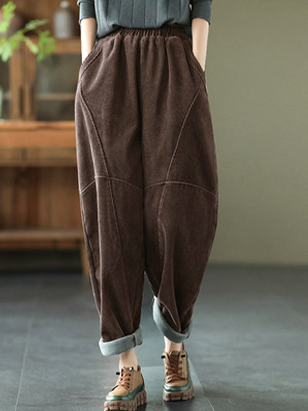 Solid Color Loose And Warm Casual Pants