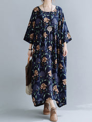 Pastoral Style Floral Loose Maxi Dress