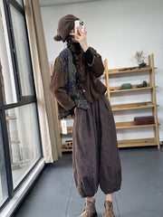 Irregular Buckle Retro Clashing Colors Coat