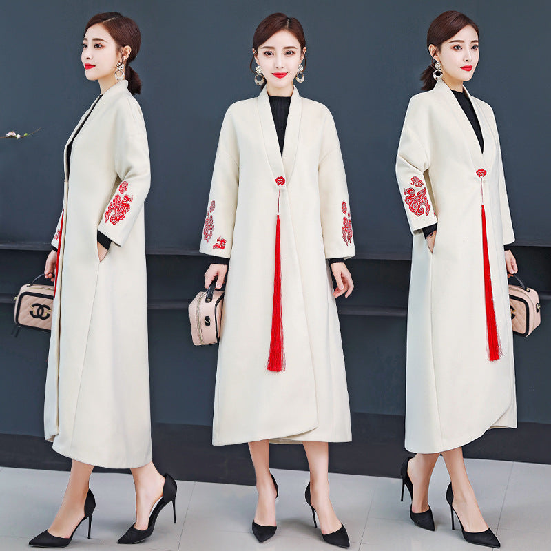 Retro Oriental Charm Solid Color Tang Suit  Overcoat