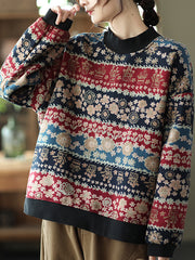 Printed Half Turtleneck Pullover Sweater