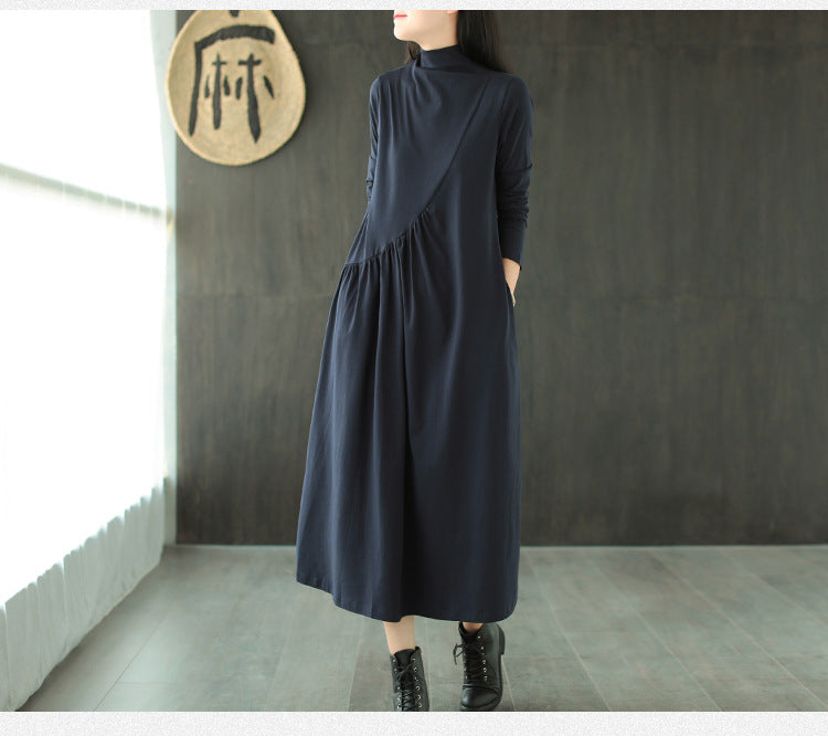 Women Loose Solid Color Casual Dress