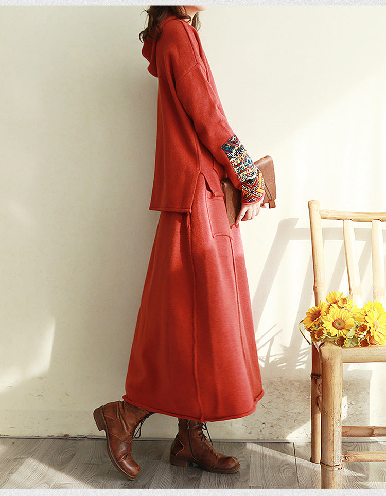 Solid A-Line Loose Casual Skirt