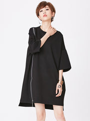 Original Zipper Round-Neck Dress