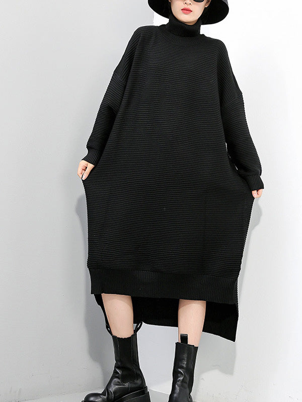 Women Pullover Solid Color Casual Dress