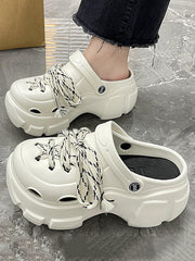 Hollow Round-Toe Slider Sandals Platform Shoes Crocs