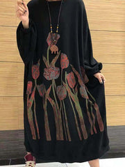 Super Loose Flower Printed Long Dress