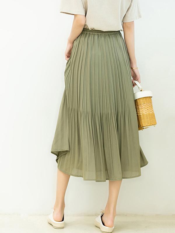 Chiffon Solid Color Ruffled Skirts
