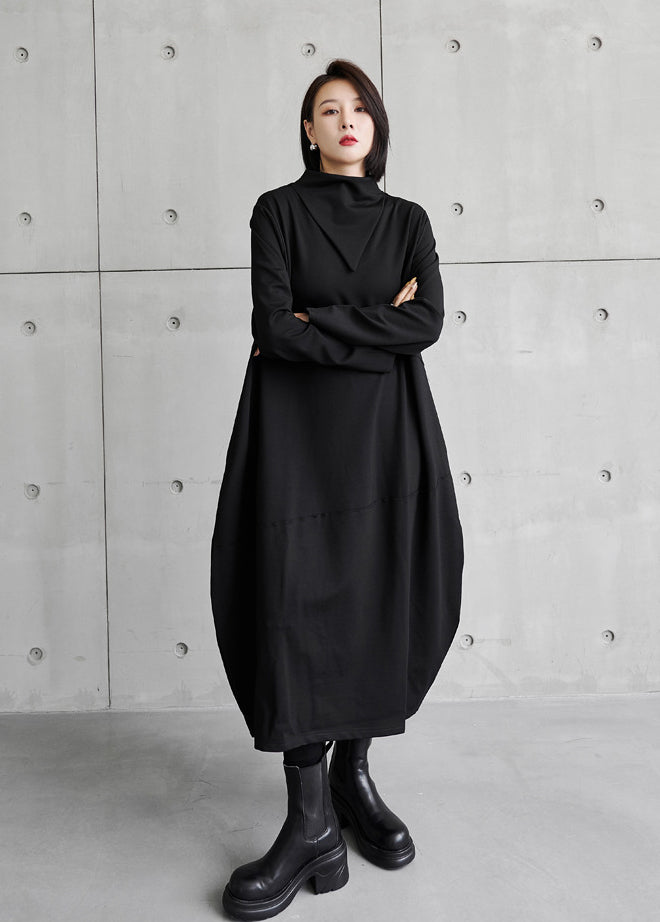 Irregular Stitching Solid Color Casual Loose Midi Dress