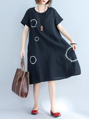 Irregularity Circle Cotton Shirt Dress