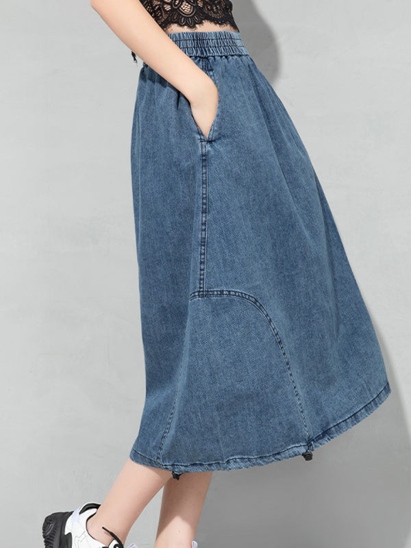 A-line Casual Summer Denim Skirt