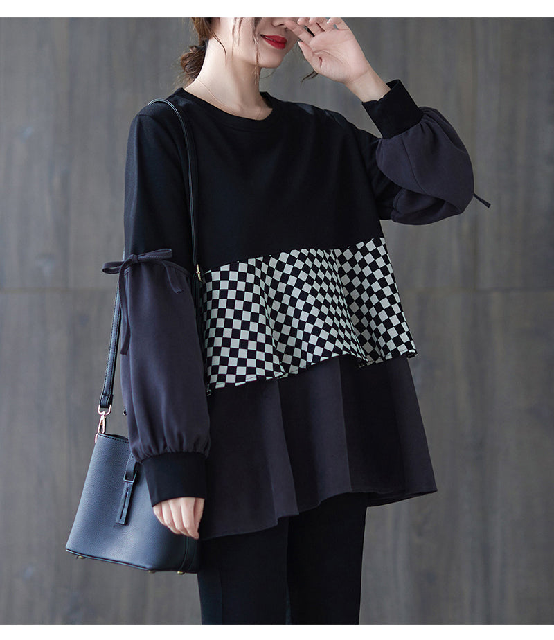 Round Neck Patchwork T-Shirt