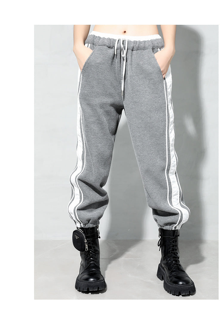 Elastic Waist Sports Overalls Cropped Pants