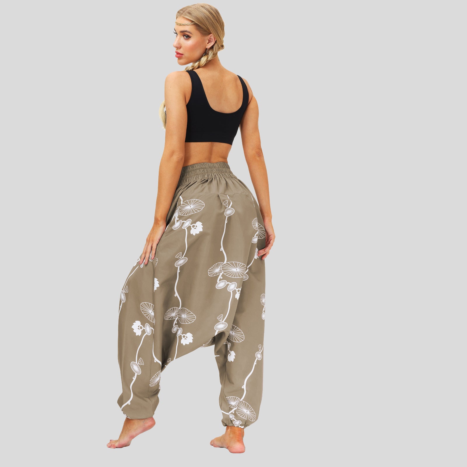 Digital Print Lantern Loose Casual Pants