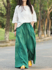 Vintage Linen Drape Wide Leg Pants