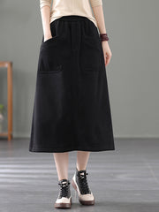 Retro Loose Thicken Knitted Skirt