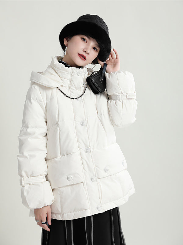 Hooded Short Loose Profile Down Coat