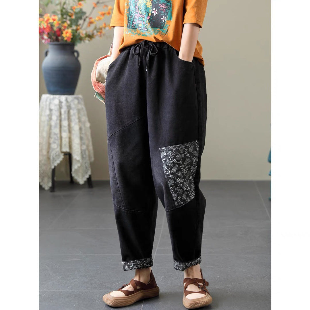 Loose High Waist Lace-Up Pants