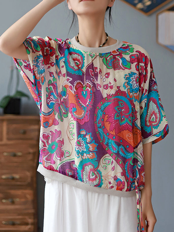 Round Neck Printed Half Sleeves T-Shirt