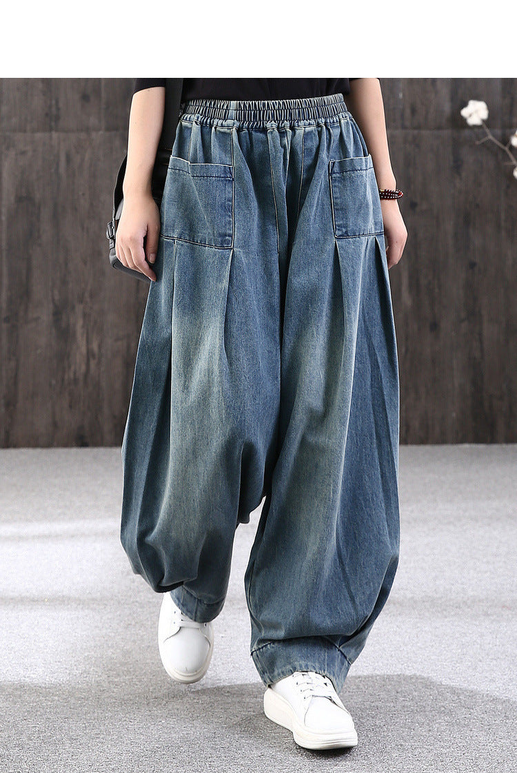 Retro Loose Big Size Baggy Pants Bloomers Jeans