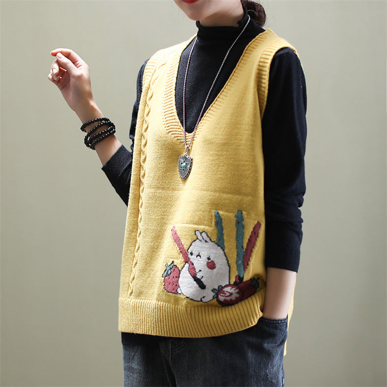 V-Neck Loose Sweater Vest