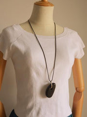 Simple Whole Wood Pendant Necklace