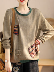 Retro Printed Loose Versatile Sweater