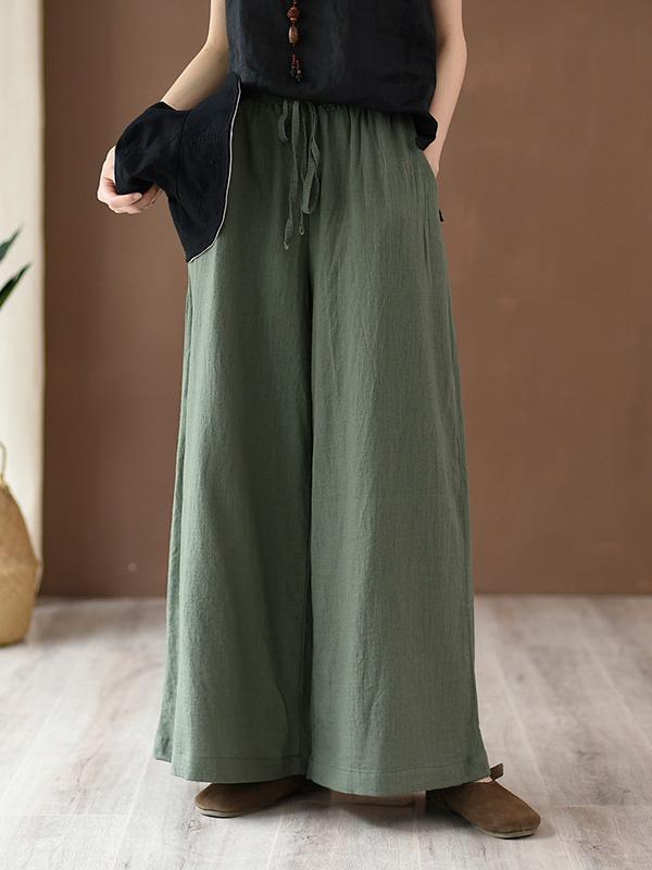 Vintage Linen Wide Leg Ramie Pants