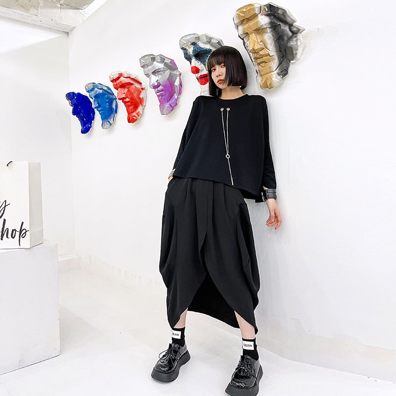 Round Neck Solid Color T-Shirt Tops