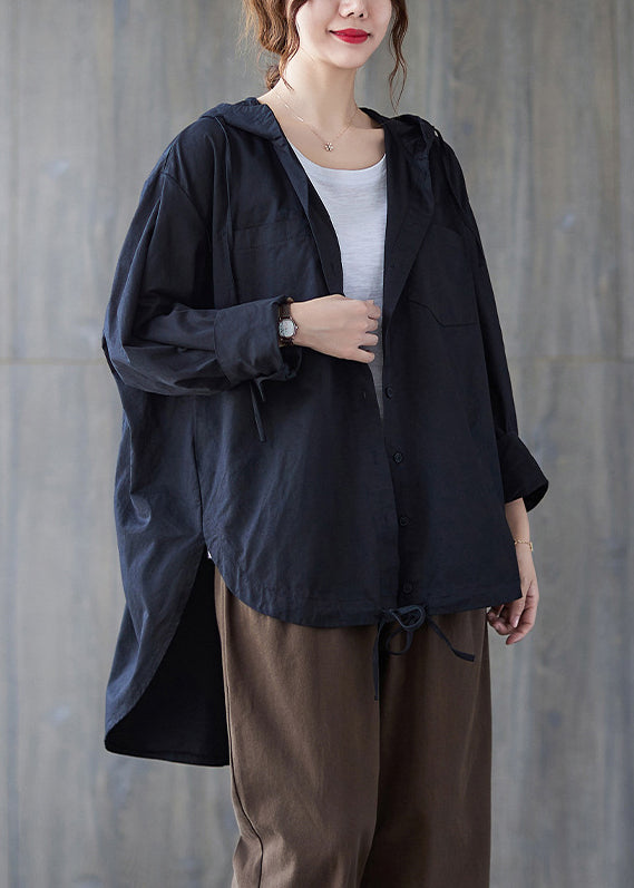 Loose Irregular Hooded Cardigan Outwear