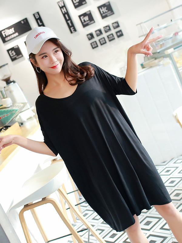 Loose Comfortable Solid Color Dress Pajamas