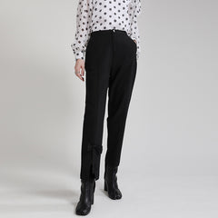 Loose Padded High-Waisted Straight Pants
