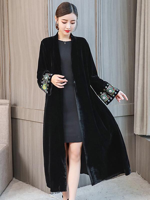 Casual Embroidered Long Robe