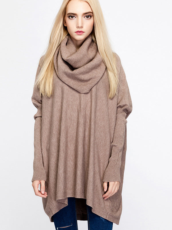 Loose Solid Color Turtleneck Pullover Sweater