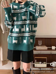 Christmas Jacquard Round-Neck Sweater