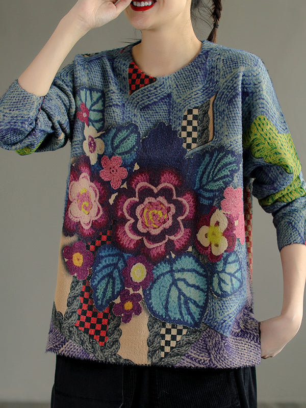 Printed Loose And Versatile Sweater