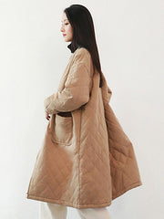 4 Colors Plaid Cotton Padded Coat