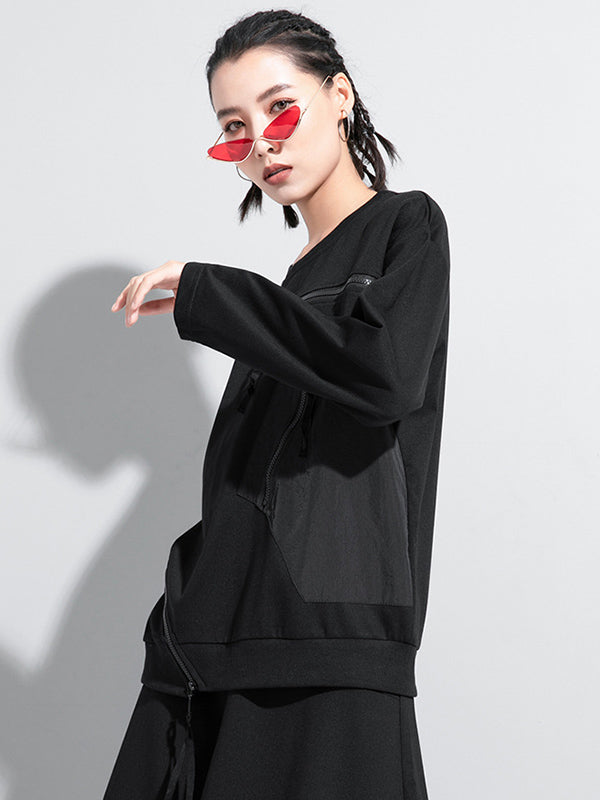 Zipped Split-Joint Sweatshirt