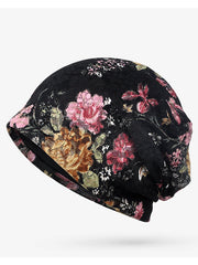 Lace Wrapped Head Print Breathable Hats