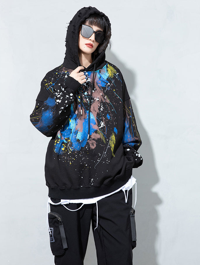 Women's Hooded Printed Fleece Sweatshirt