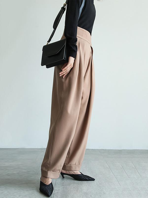 Loose Wide-Leg High-Waist Suit Pants