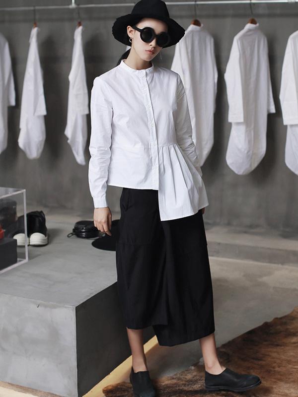 Cool Designed Split-joint White Shirt