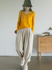 Loose Ramie Bloomer Pants