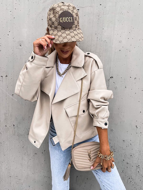 Solid Color Versatile Loose Casual Coat