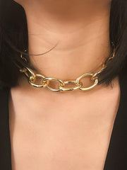 Punk Choker Big Chunky Aluminum Thick Chain Necklace