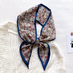 Small Floral Silk Scarf Clavicle Decoration Scarf